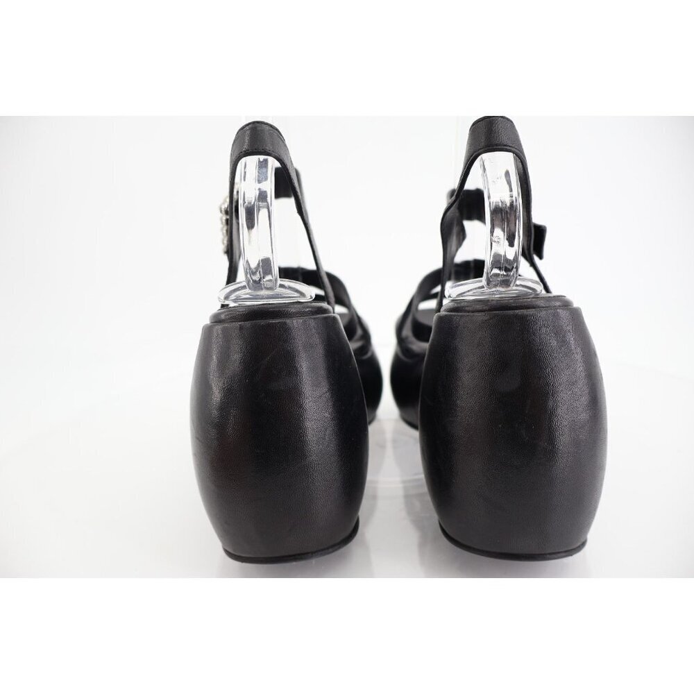 Free People Brooklyn Ankle Strap Platform Sandal Women Size 8.5 Black Chunky - Picture 7 of 16